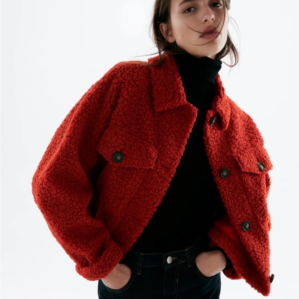Red Sherpa jacket